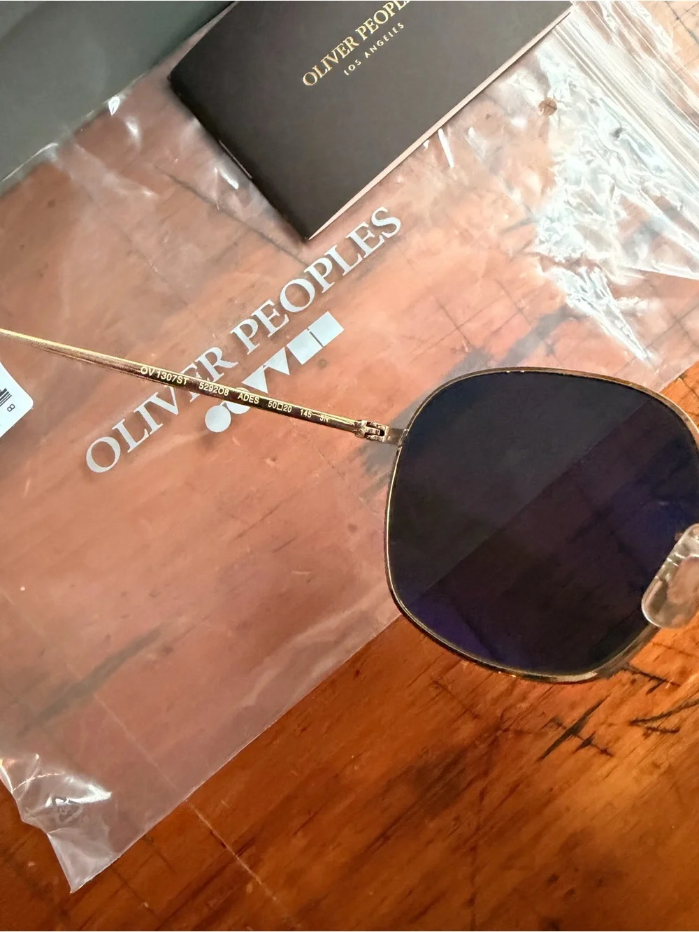 Oliver Peoples Adès Sunglasses OV1307ST Gold Titanium Frame Lenses G15 Goldtone
